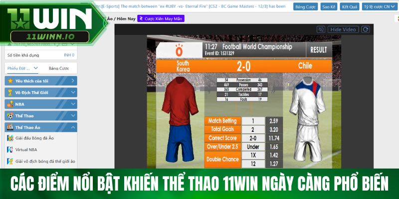 Các điểm nổi bật khiến thể thao 11WIN ngày càng phổ biến