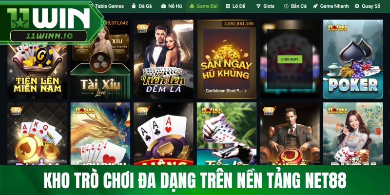 Kho trò chơi đa dạng trên nền tảng Net88