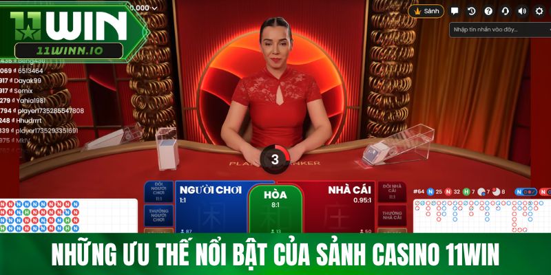 Những ưu thế nổi bật của sảnh casino 11WIN